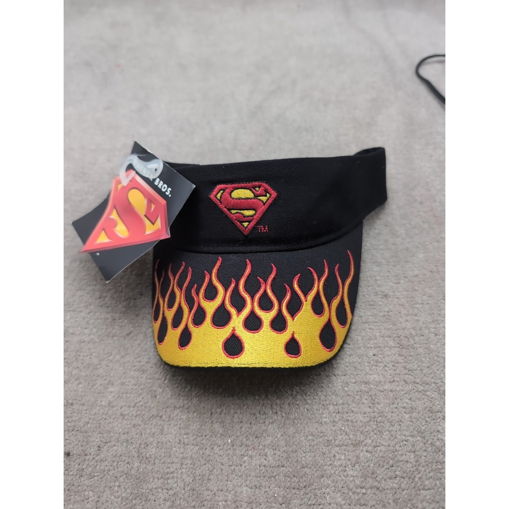 New Warner Bros Flame Superman Adjustable Strapback Sun Visor